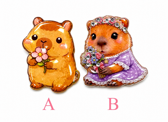Cute Capybara enamel Pin. Handmade, unique. Viral sensation!