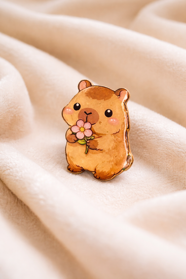 Capybara enamel pin