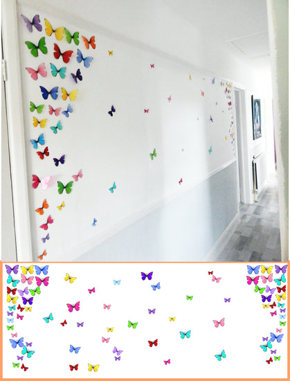 multi-coloured display of butterflies