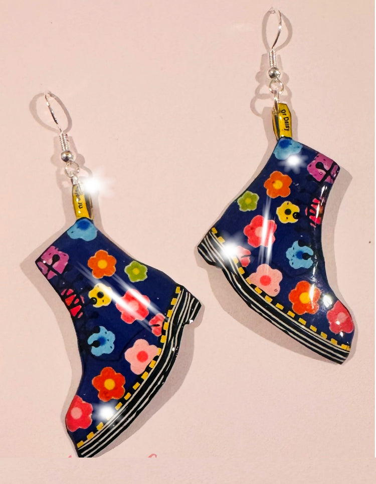 Dr Marten earrings navy floral