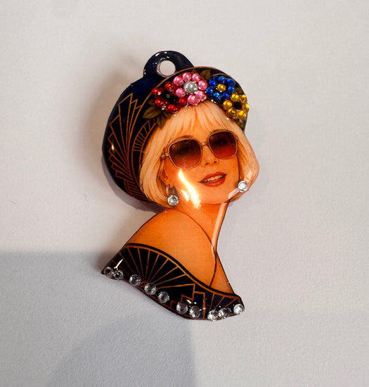 Flapper girl personalised cartoon photo key ring