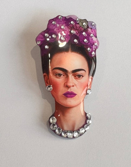Freida Kahlo handmade brooch by flutterframes