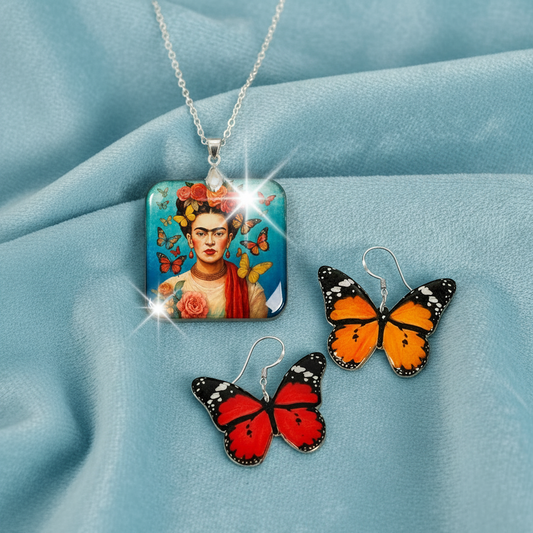 Frida Kahlo mismatch jewellery handmade