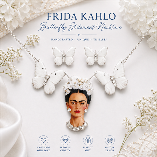 Frida Kahlo white statement jewellery