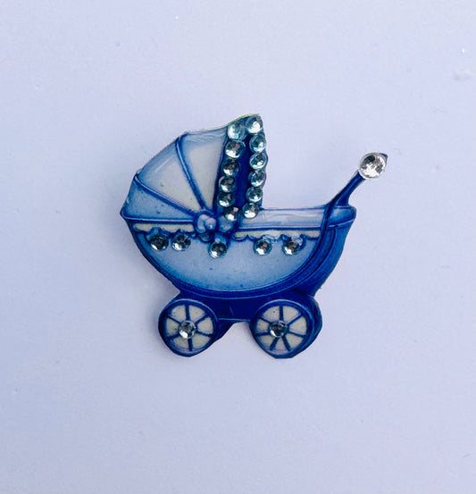 Pram pin. Sparkle enamel pin- congratulations on your pregnancy in pink or blue To Remind You How Fabulous You Are, Mini Enamel Pin
