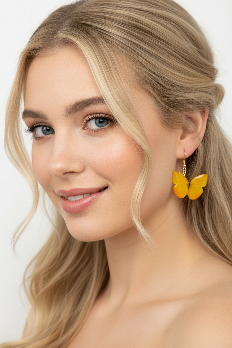 yellow sulphur earrings handmade