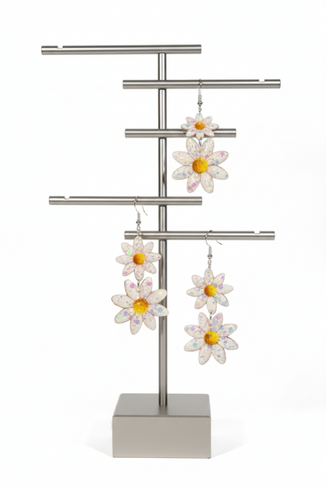 Statement daisy dangle earrings
