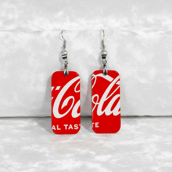 Handmade Coca Cola earrings 