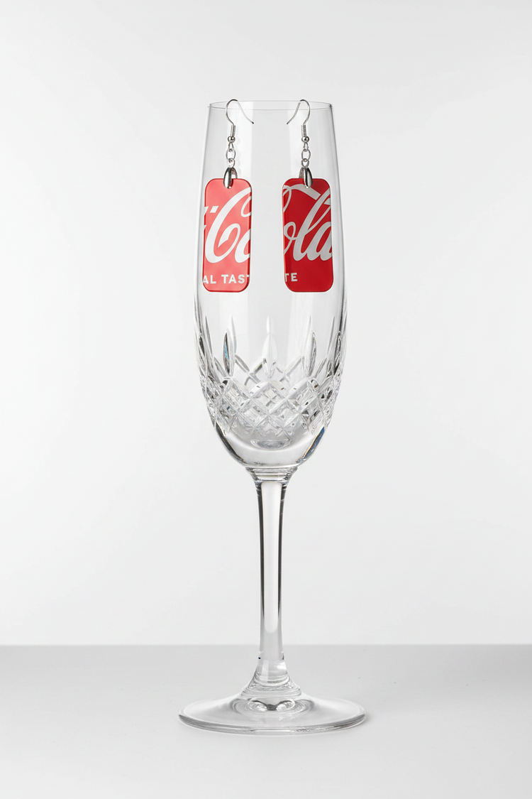 Handmade Coca Cola earrings Recycled 