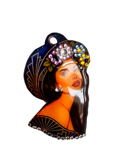 Holly McNamara Art deco brooch handmade With recycled tin cans