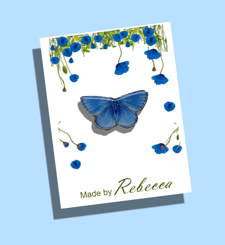 Holly blue British butterfly enamel pin