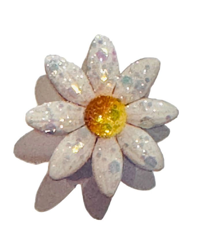 Statement daisy enamel pin, brooch