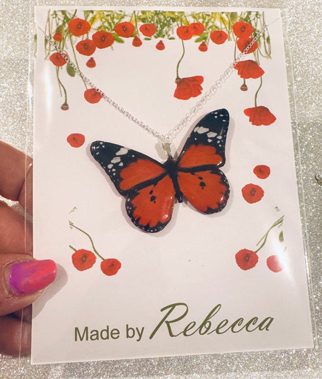 Red butterfly pendant lesser wanderer 
