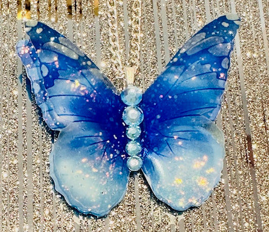 blue pretty resin butterfly