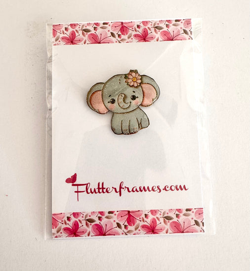 super cute elephant enamel pin or magnet, home made 
