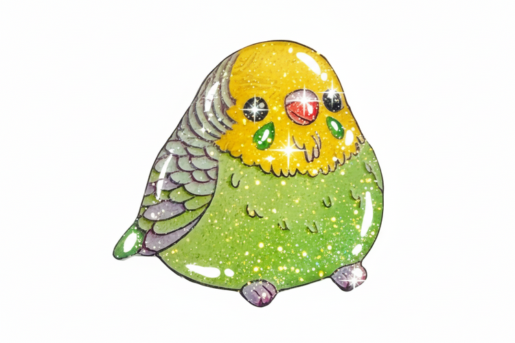 Colorful parakeet-shaped pin