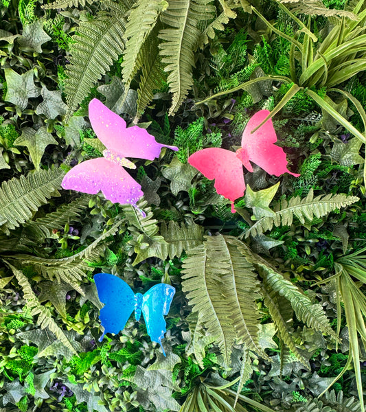 glittery unusual Outdoor handmade from tin cans  butterflies
