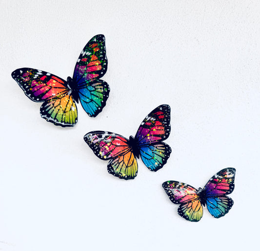 Outdoor metal rainbow butterflies