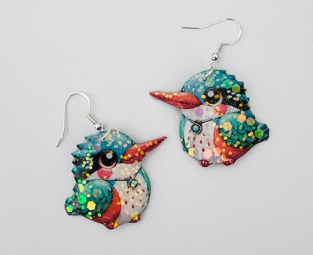 Kingfisher dangle earrings.  Unique and chic.