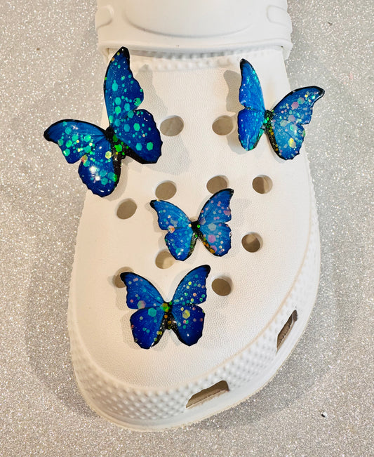 Butterfly Shoe Charms, 3D Butterfly Croc Shoe Clips. Morpho butterflies