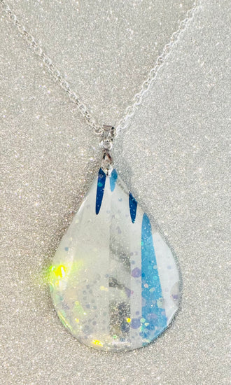 Recycled  oval abstract pendant from soda cans
