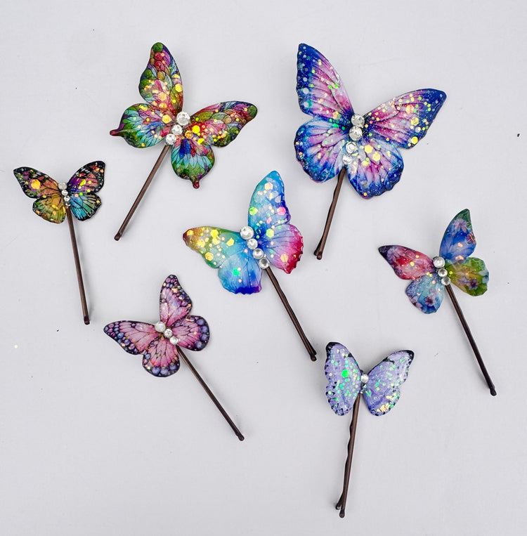 Handmade Butterfly Bobby Pins. 