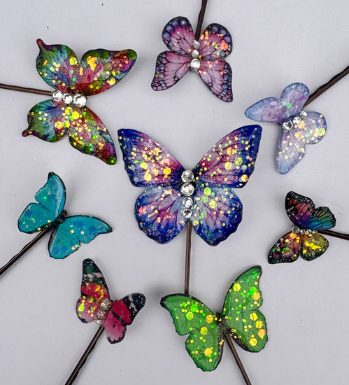 Festival butterfly hair clips unique, handmade