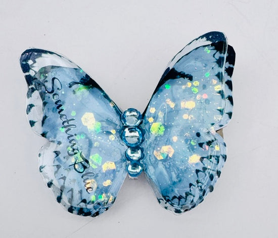 Unique Something Blue, Butterfly hair clips for bride