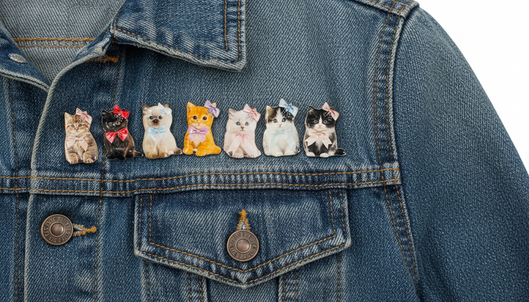 Custom pet photo pins