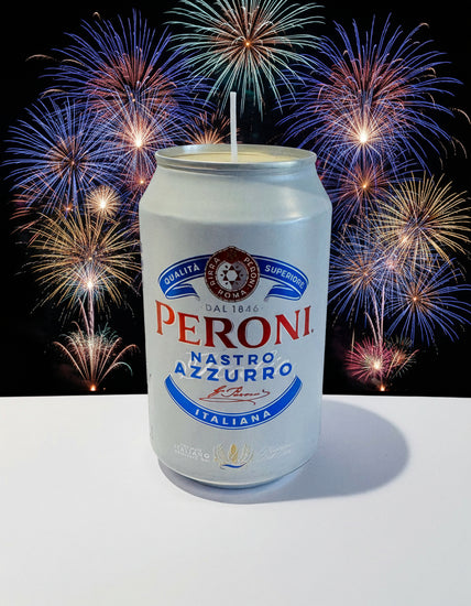 Peroni lager unique gift. Tin can candle
