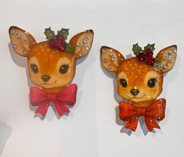 beautiful handmade retro deer brooch es with diamantes