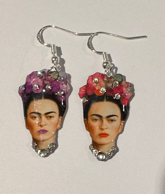 Freida Kahlo earrings. Handmade, unique