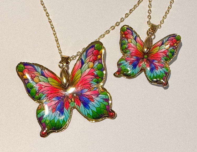 beautiful butterfly earrings and pendant hand crafted