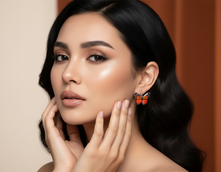 pretty red butterfly earrings