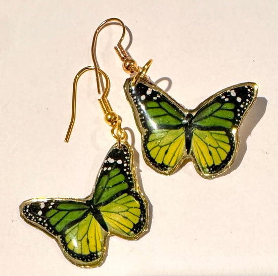 pretty butterfly earrings in green