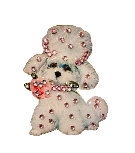poodle dog handmade brooch