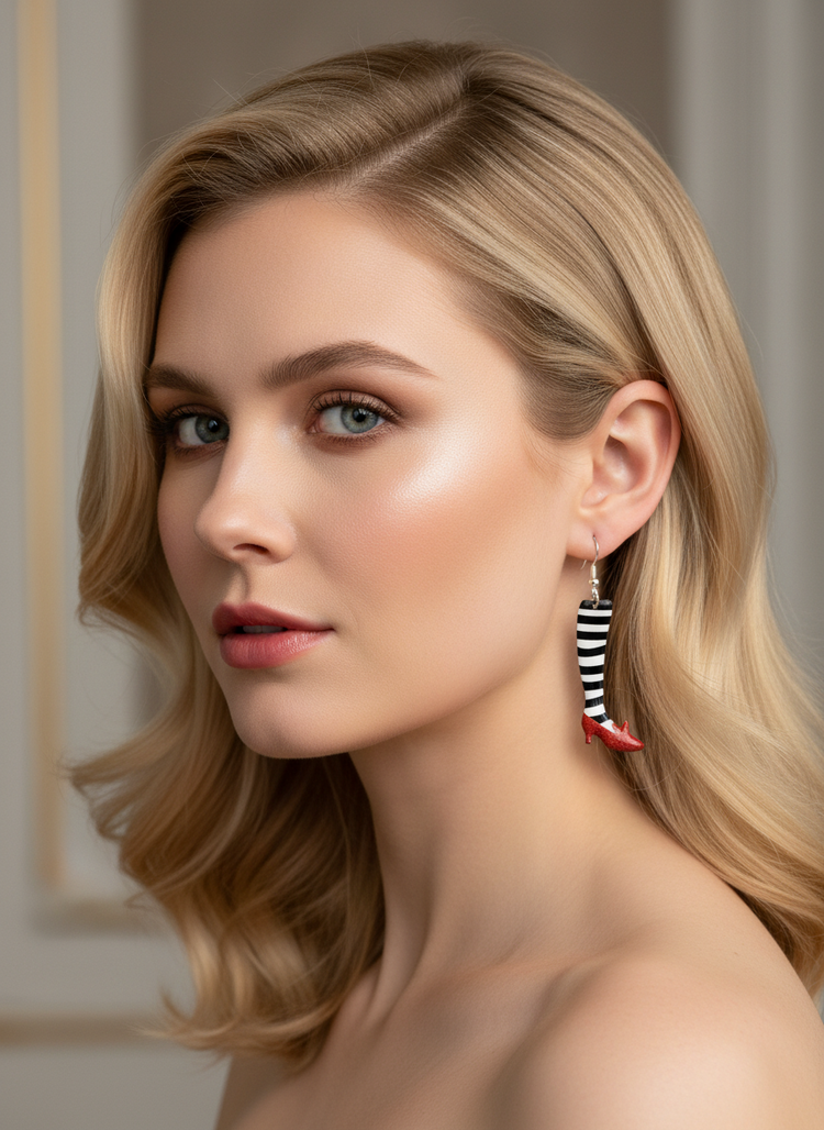 Wizard of Oz handmade illustrated drop earrings.