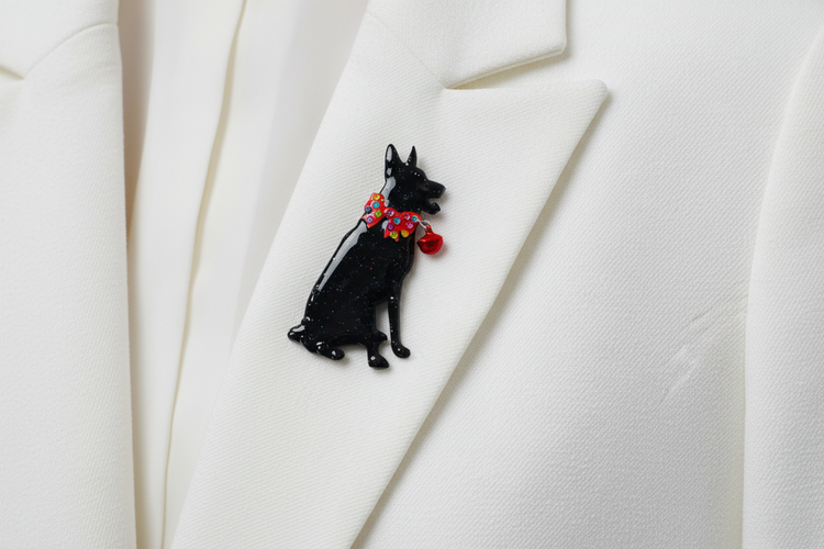 Alsatian unique brooch.