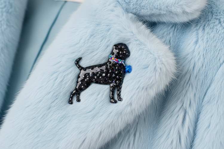 Boxer dog Pretty black Dog brooch – - diamantes