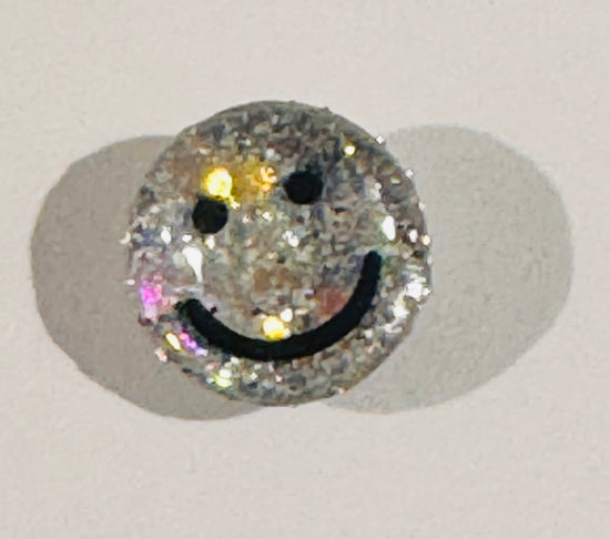 a bit of sparkle mini enamel pin in silver