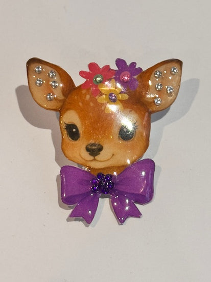 purple deer brooch