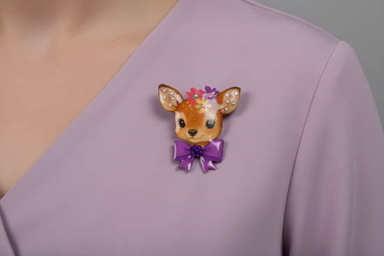 purple reindeer brooch