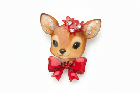 cute deer handmade brooch rhinestones
