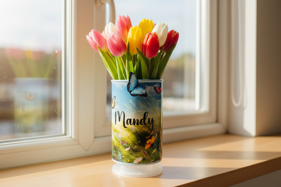 Personalised Upcycled Tin Can Pot Flower planter • Pen holder • Eco-friendly home décor