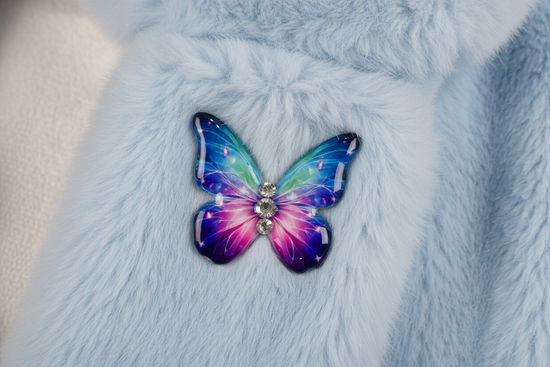 Blue and purple pretty butterfly enamel pin