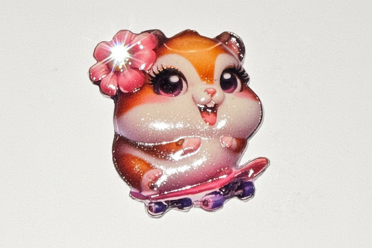 Cute hamster enamel Pins. Choice of 3. Handmade from tin cans. Pretty hamsters