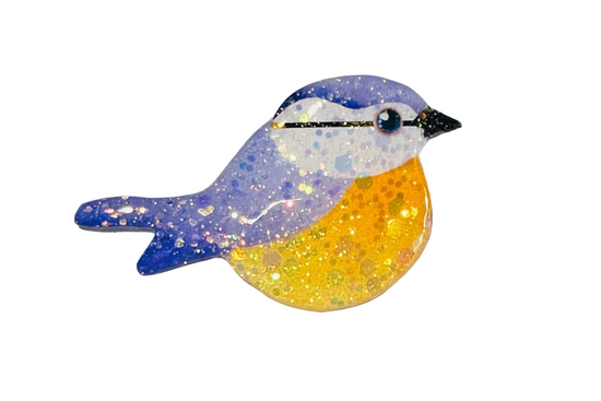 blue tit enamel pin