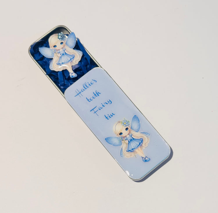 Personalised Tooth Fairy Tin  Kids' Keepsake Box for Lost Teeth / Custom Gift & Memory Holder