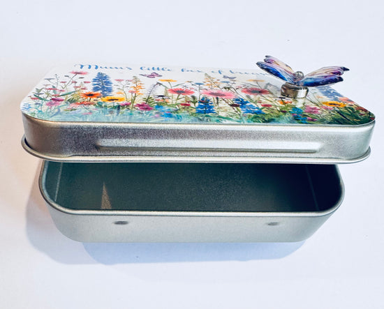 Personalised Mum small tin with butterfly magnet, handcrafted