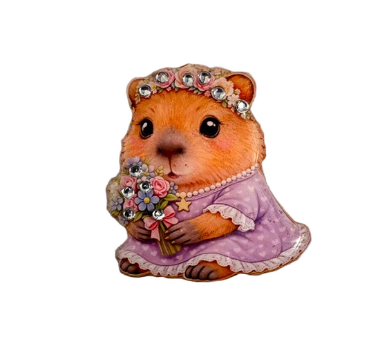 cute capybara enamel pin brooch handmade
